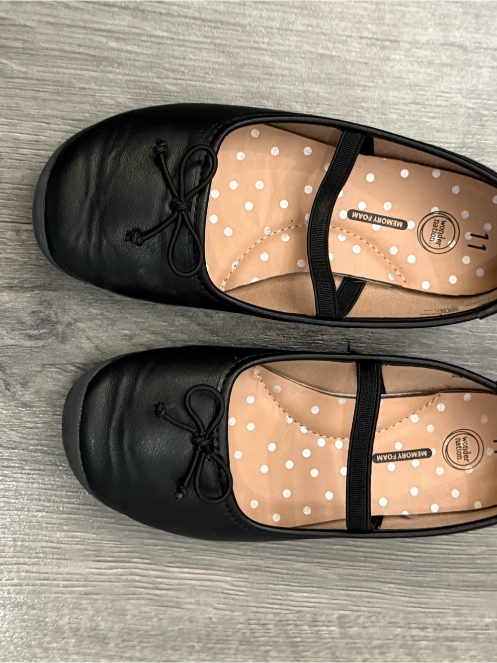 wonder nation Black Ballet Flats with Elastic Strap